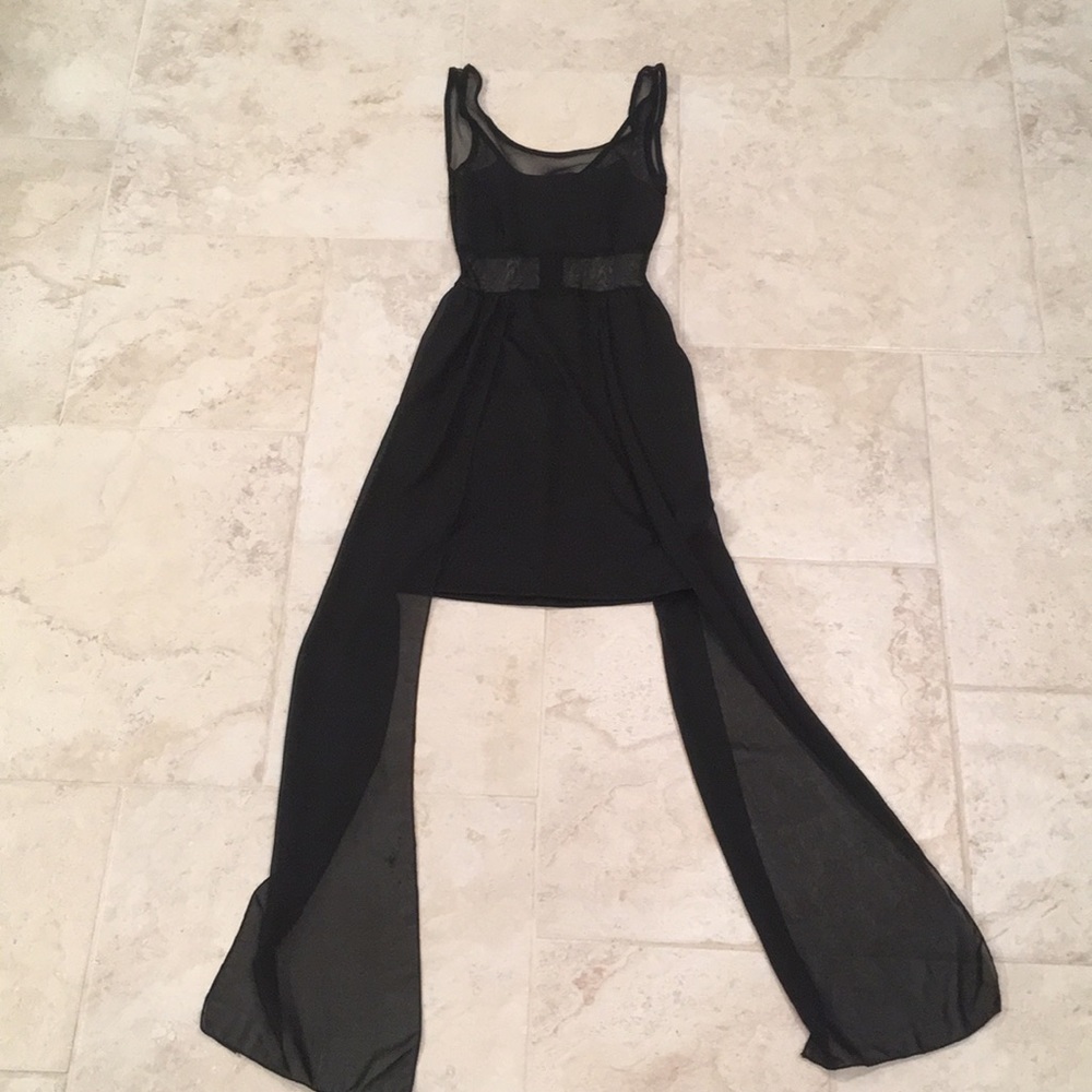 Black dress with mesh